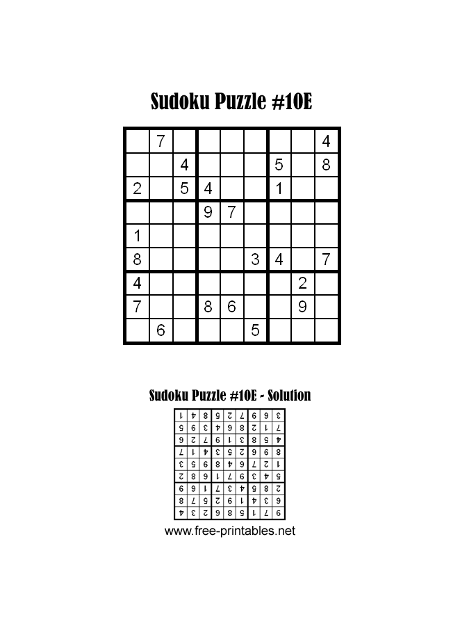 Easy Sudoku Puzzle Ten