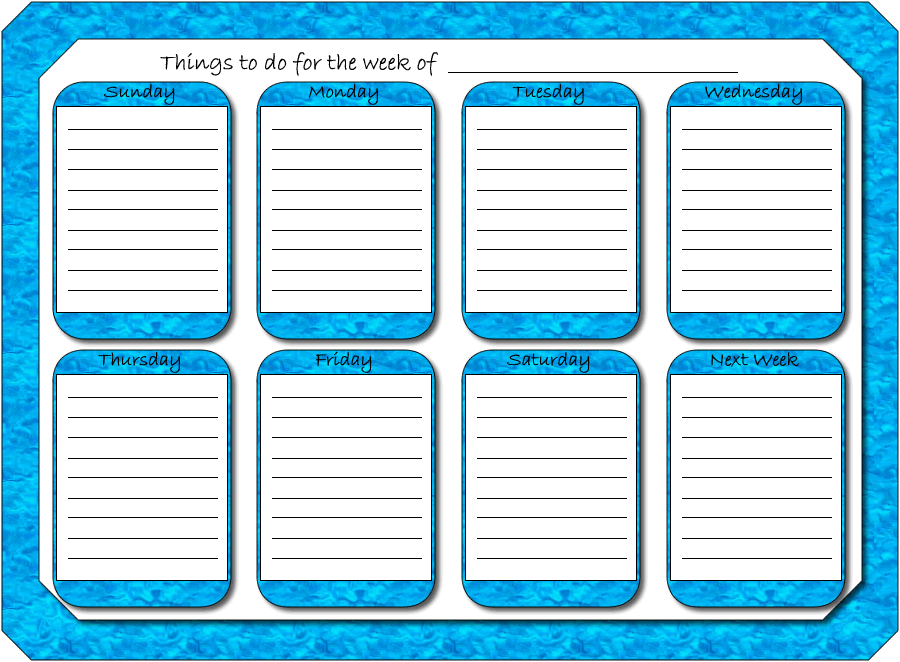 weekly planner. Free Printable Weekly Planners