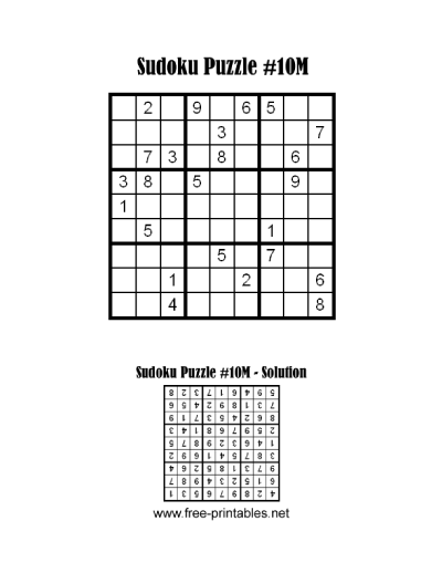 Medium Sudoku Puzzle Ten