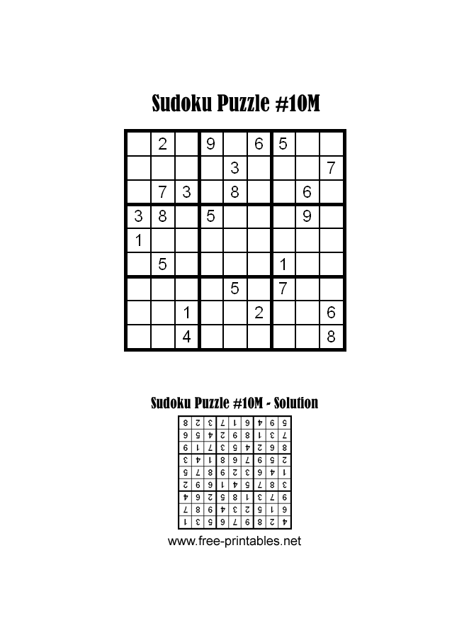 Medium Sudoku Puzzle Ten