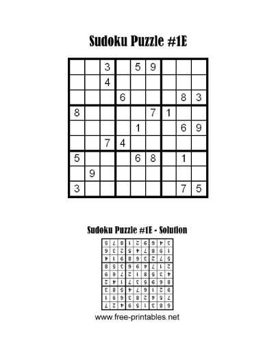 Easy Sudoku Puzzle One