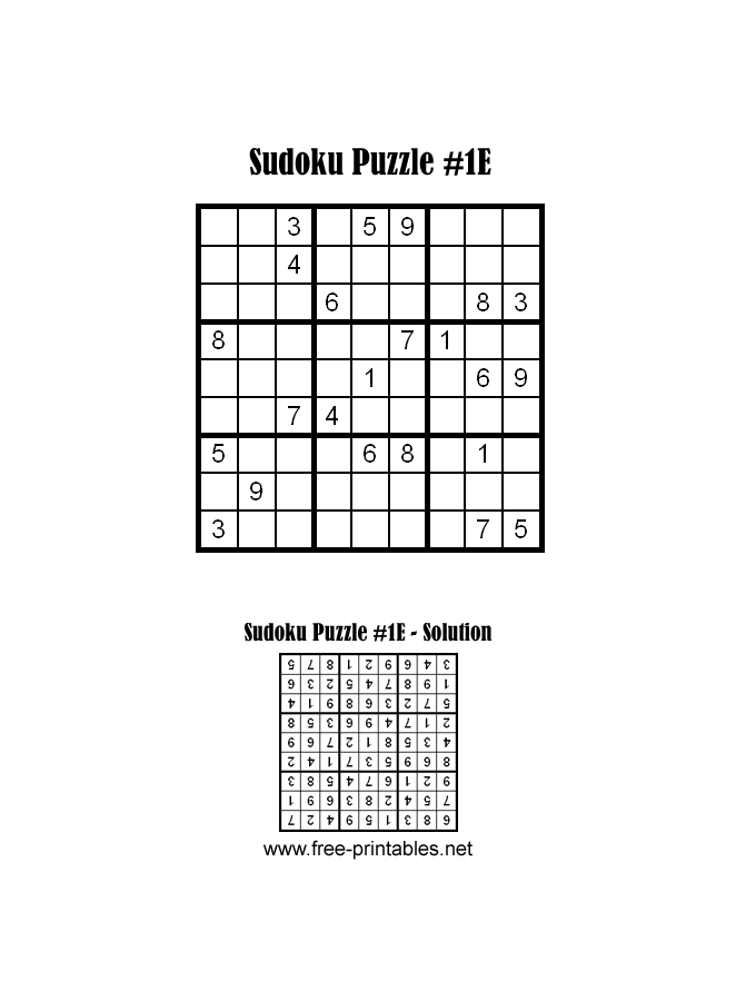 Easy Sudoku Puzzle One