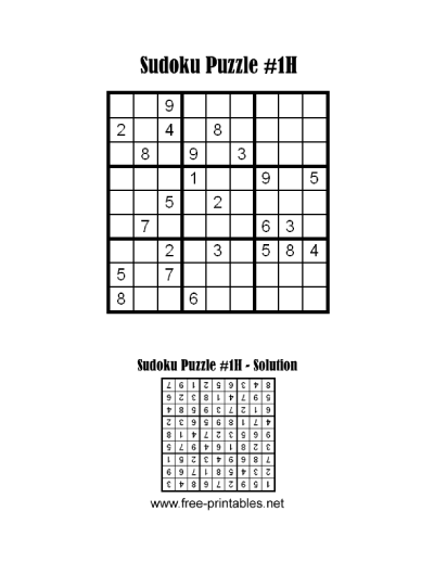 Hard Sudoku Puzzle One
