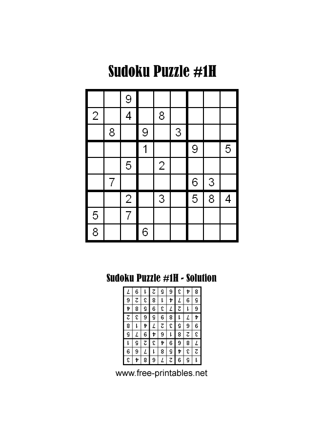 Hard Sudoku Puzzle One