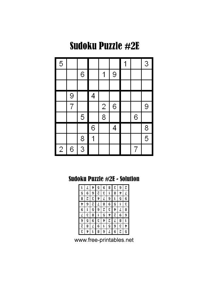 Easy Sudoku Puzzle Two