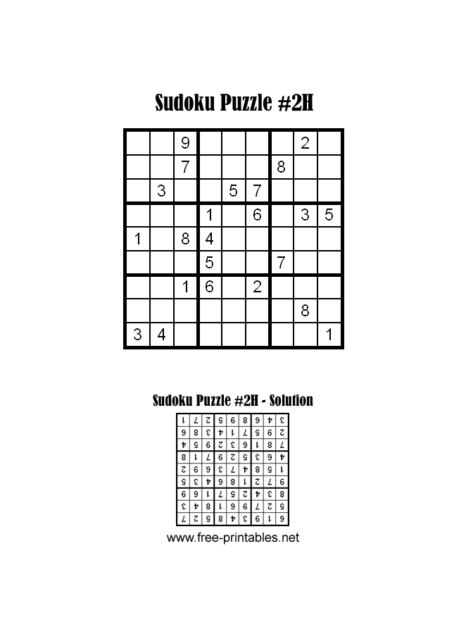 Hard Sudoku Puzzle Two