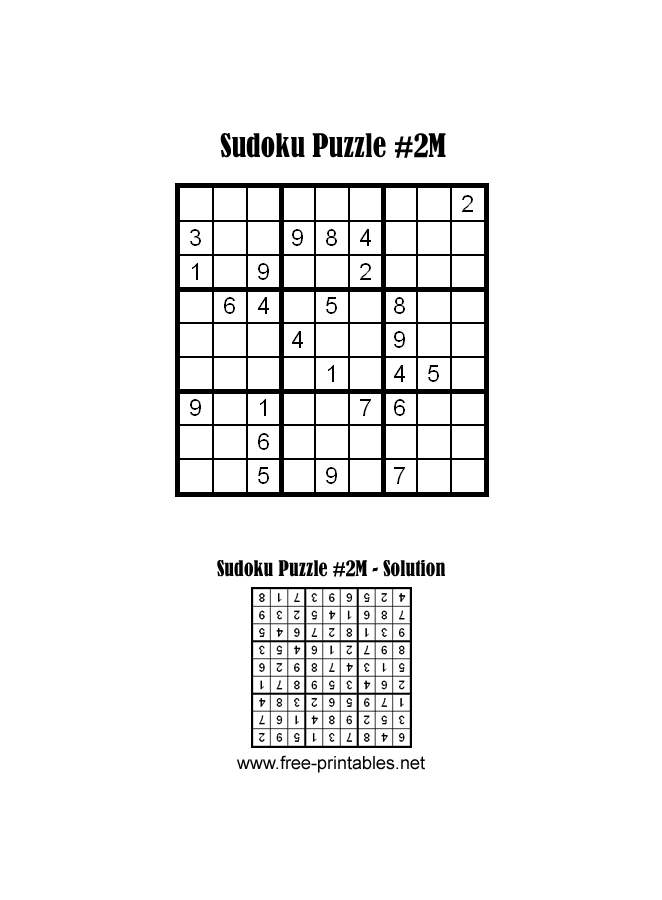 Medium Sudoku Puzzle Two