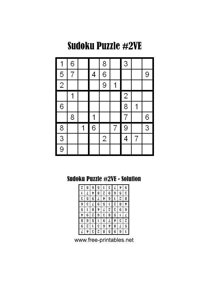 Very Easy Sudoku Puzzle Two