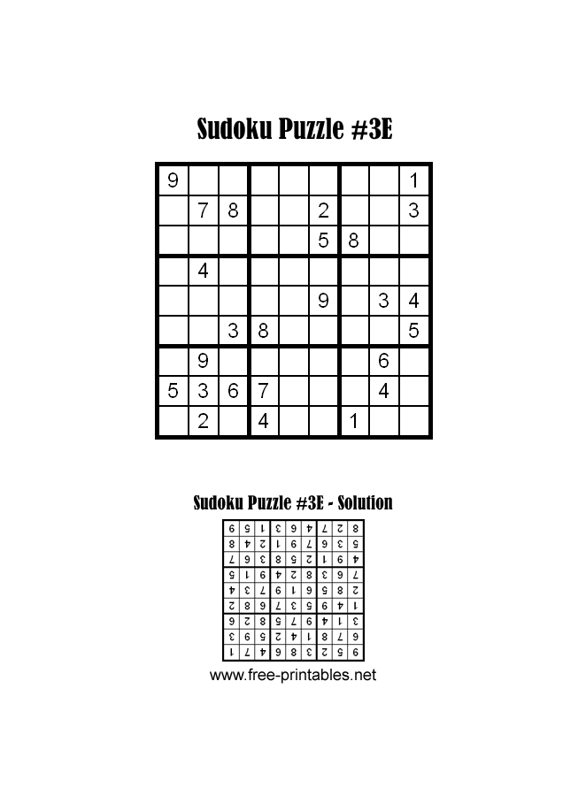 Easy Sudoku Puzzle Three