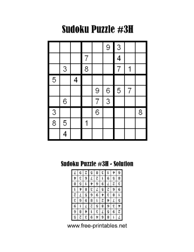 Hard Sudoku Puzzle Three