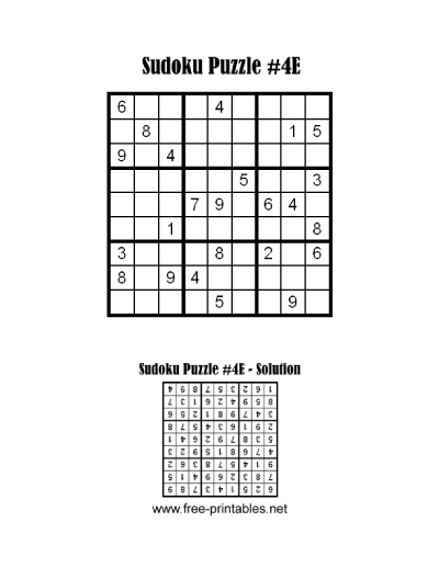 Easy Sudoku Puzzle Four