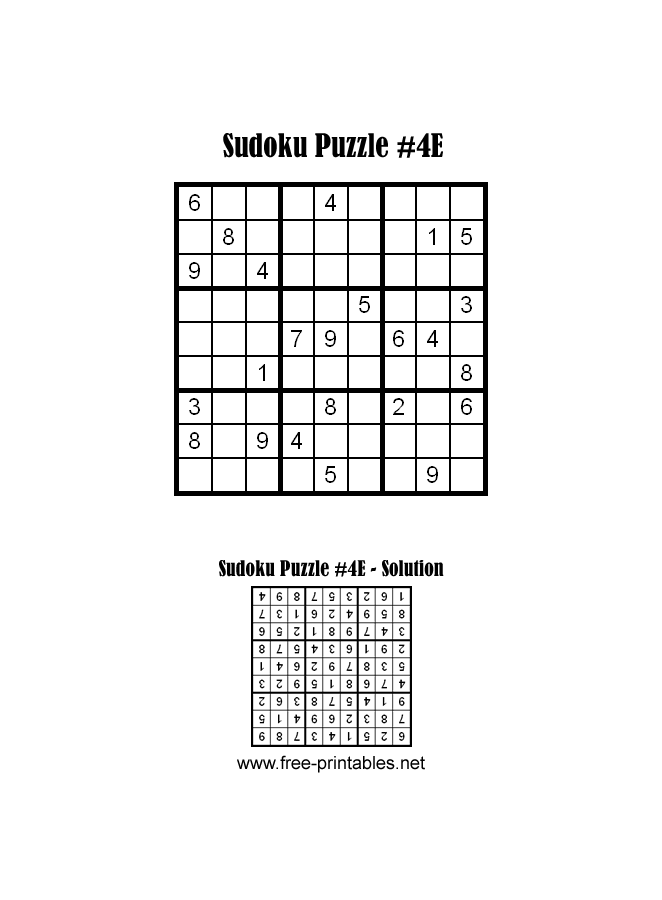 Easy Sudoku Puzzle Four