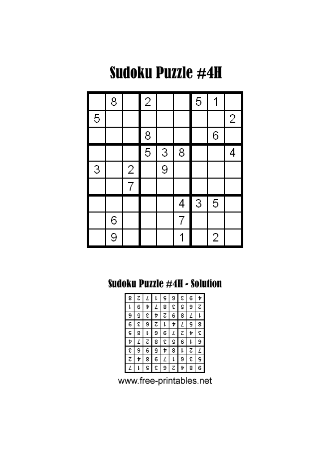 Hard Sudoku Puzzle Four