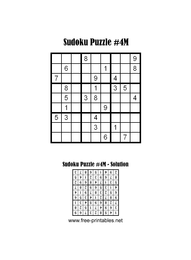 Medium Sudoku Puzzle Four