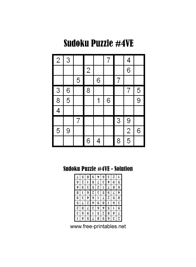 Very Easy Sudoku Puzzle Four