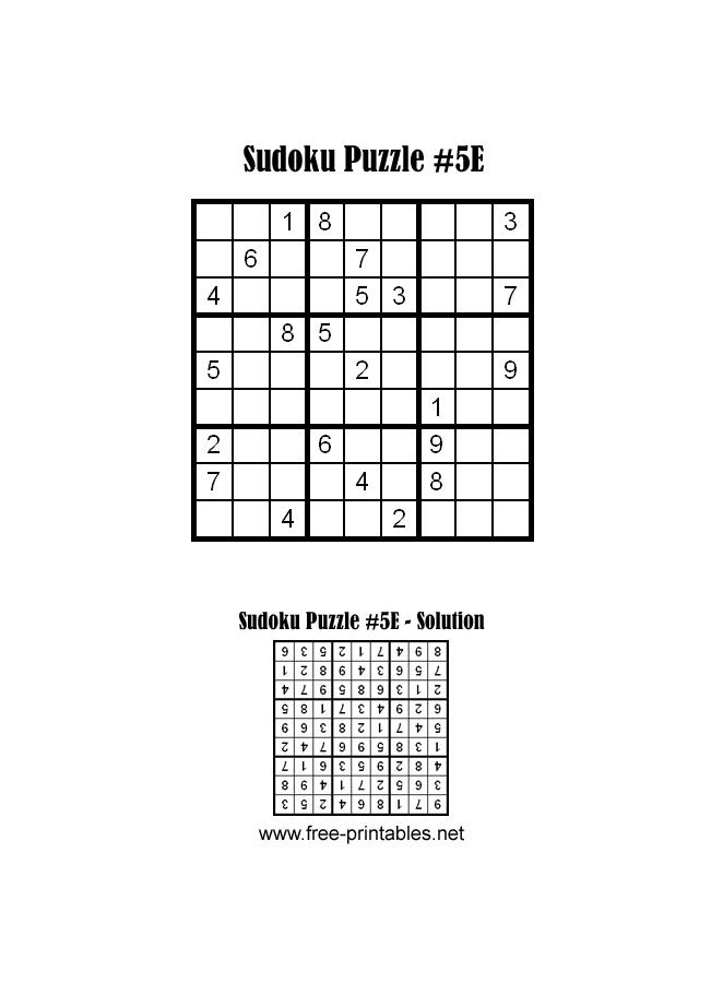 Easy Sudoku Puzzle Five
