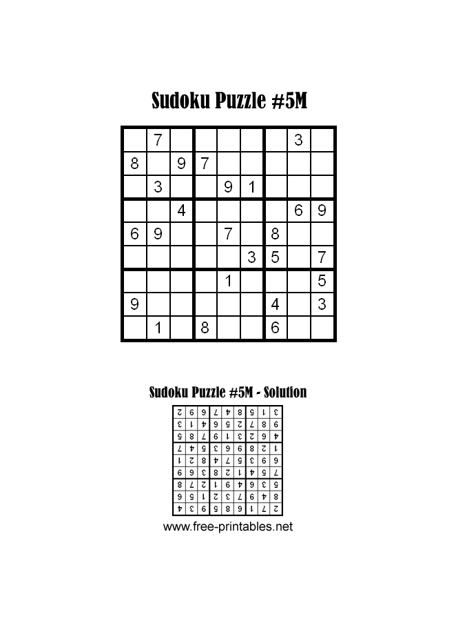 Medium Sudoku Puzzle Five