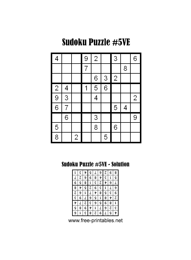 Very Easy Sudoku Puzzle Five