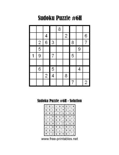 Hard Sudoku Puzzle Six