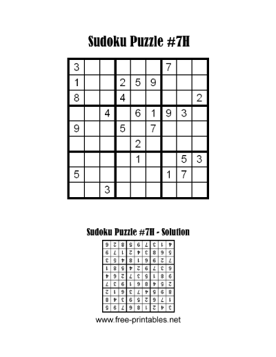 Hard Sudoku Puzzle Seven