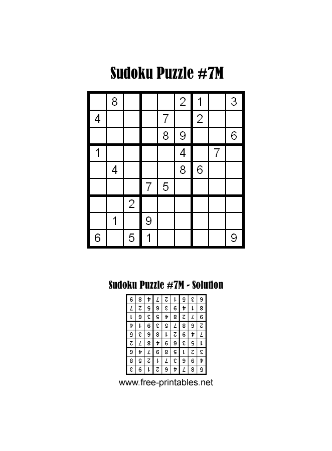 Medium Sudoku Puzzle Seven