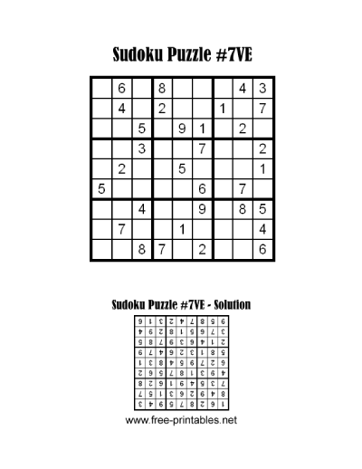 Very Easy Sudoku Puzzle Seven
