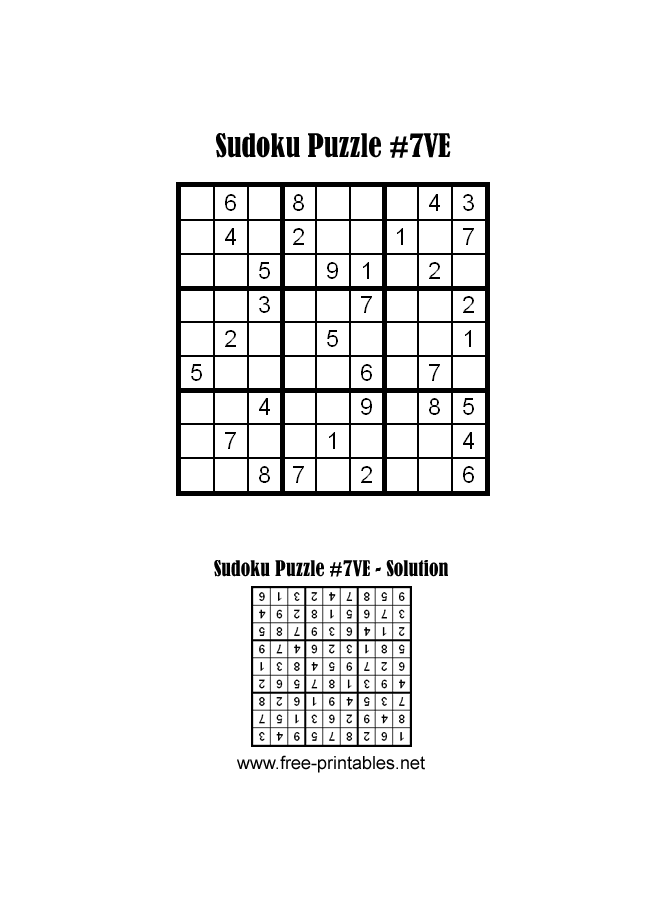 Very Easy Sudoku Puzzle Seven