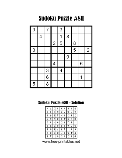 Hard Sudoku Puzzle Eight