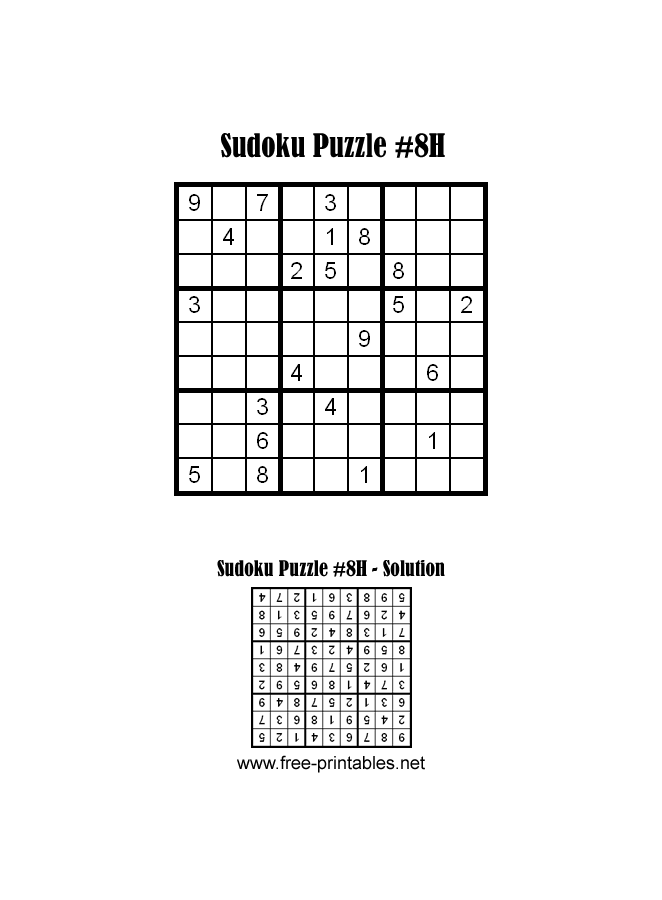 Hard Sudoku Puzzle Eight