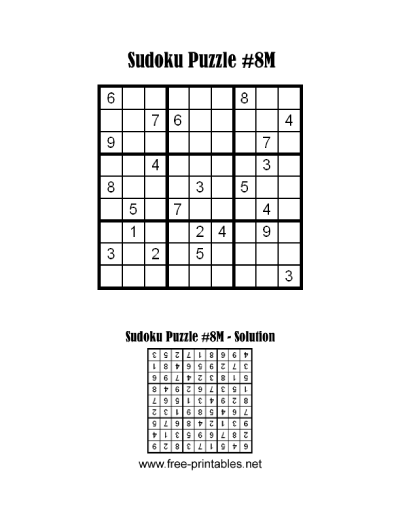 Medium Sudoku Puzzle Eight