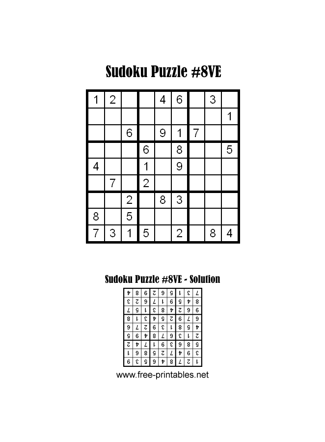 Very Easy Sudoku Puzzle Eight