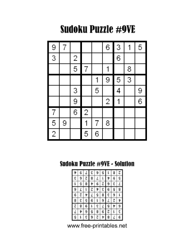 Very Easy Sudoku Puzzle Nine