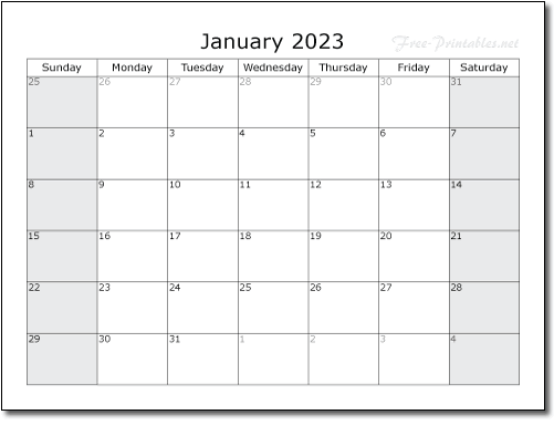Free 2023 Printable Monthly Calendar Planners