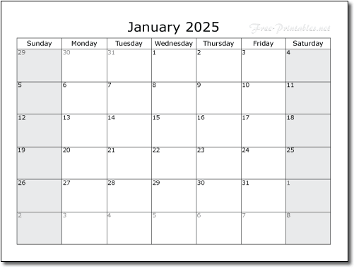Free 2025 Printable Monthly Calendar Planners