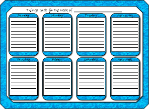 Printable Weekly Planner Blue Swirl