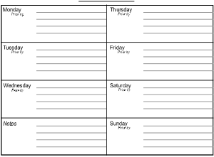 Printable Weekly Planner Number Two