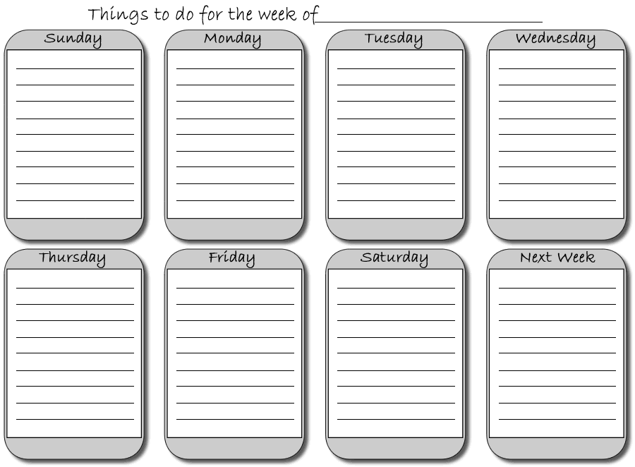 Free Printable Weekly Planners Printable Weekly Planner Sheets