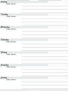 Printable Weekly Planner Number Three