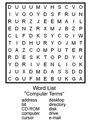 Easy Word Search Puzzles
