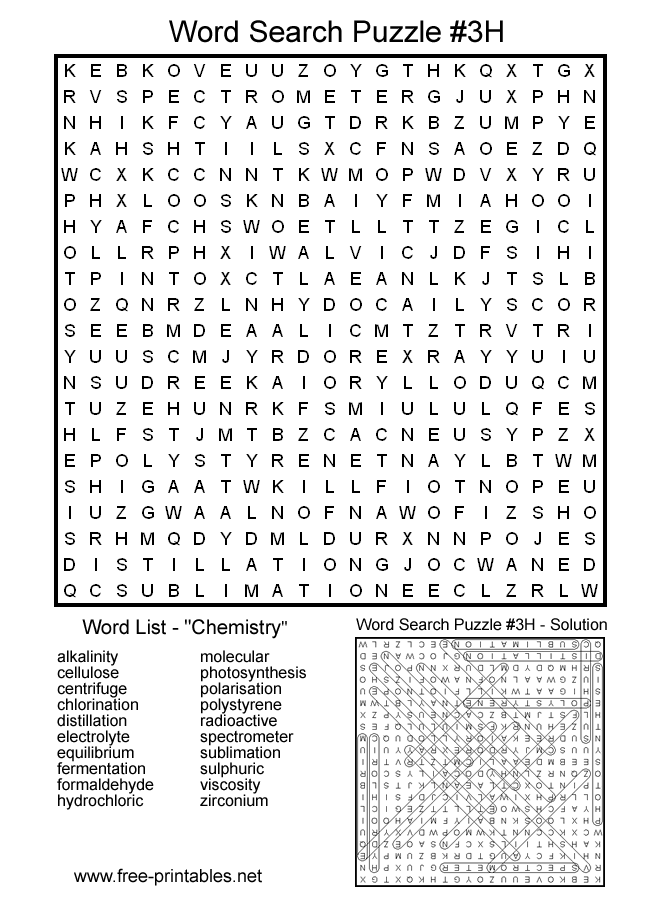 Hard Word Searches - Printable Word Searches