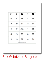Free Printable Bingo Cards